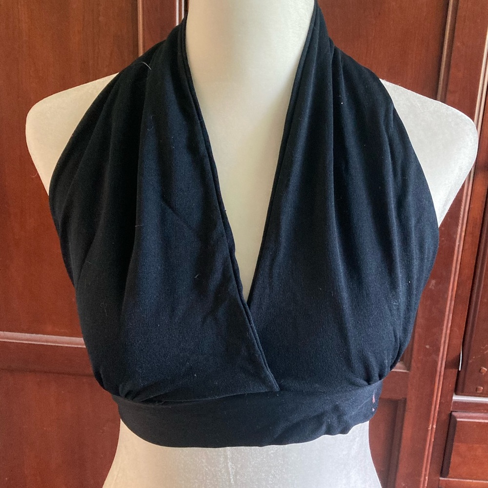 VINTAGE Black HALTER TOP s/m EUC